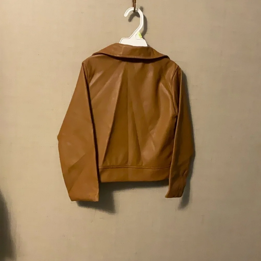 Wonder Nation Tan Leather Bomber Jacket
